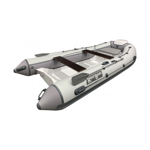 Лодка РИБ (RIB) RiverBoats RB 380 NEW, серо-белый, накладка на рундук,утка, корпус белый