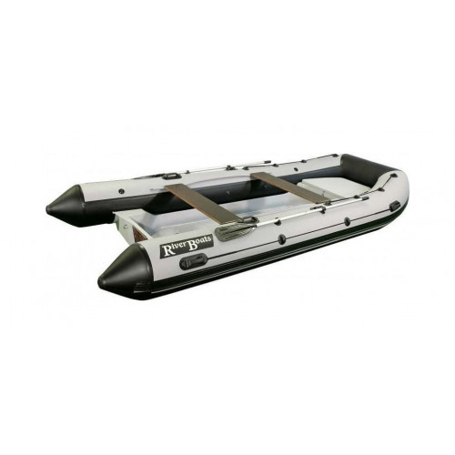 Лодка РИБ (RIB) RiverBoats RB 430, серо-белый, накладка на рундук,утка, защита киля, корпус серый