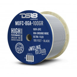 Силовой провод из 100% меди для морского применения 8-GA 30 м. черный MOFC8GA100G, DS18