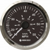 Спидометр манометрический 0-55 MPH, черный циферблат, нержавеющий ободок, д. 85 мм, Marine Rocket